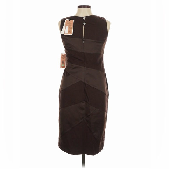 Nue by Shani Brown Asymmetric Sleeveless Midi Dress w/body shaper liner US12 NWT - Picture 4 of 12